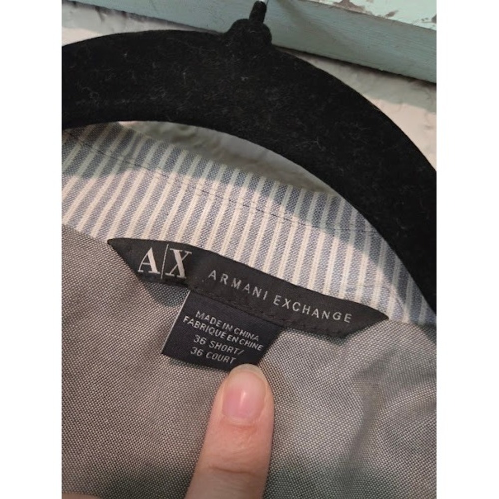 Armani Exchange Light Grey Striped Suit Jacket - Picture 3 of 8